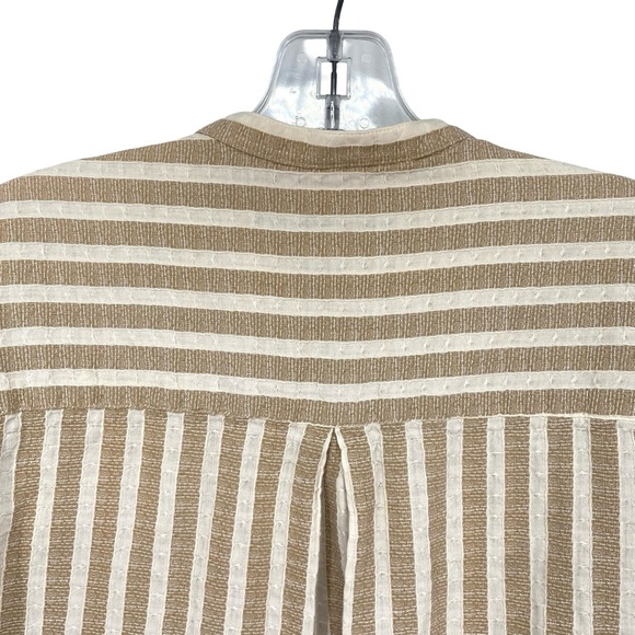 Textures by Natural Issue Men’s Cotton Striped Button Down Short Sleeve Shirt - Picture 5 of 5